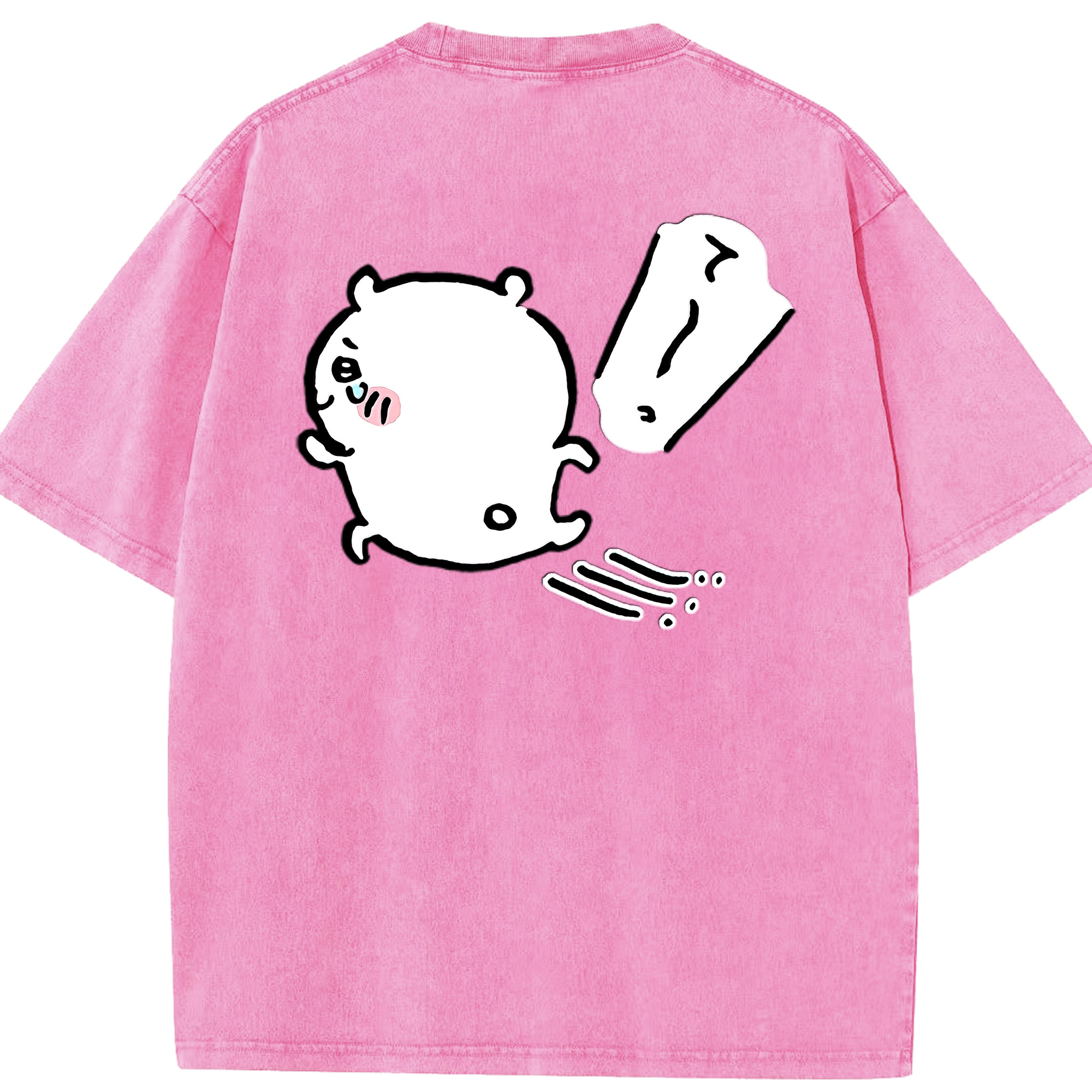 （画像用） ちいかわ ちいかわ Chii-kawa chiikawa 綿100% ヴィンテージ風 半袖Tシャツ（背面プリント）
